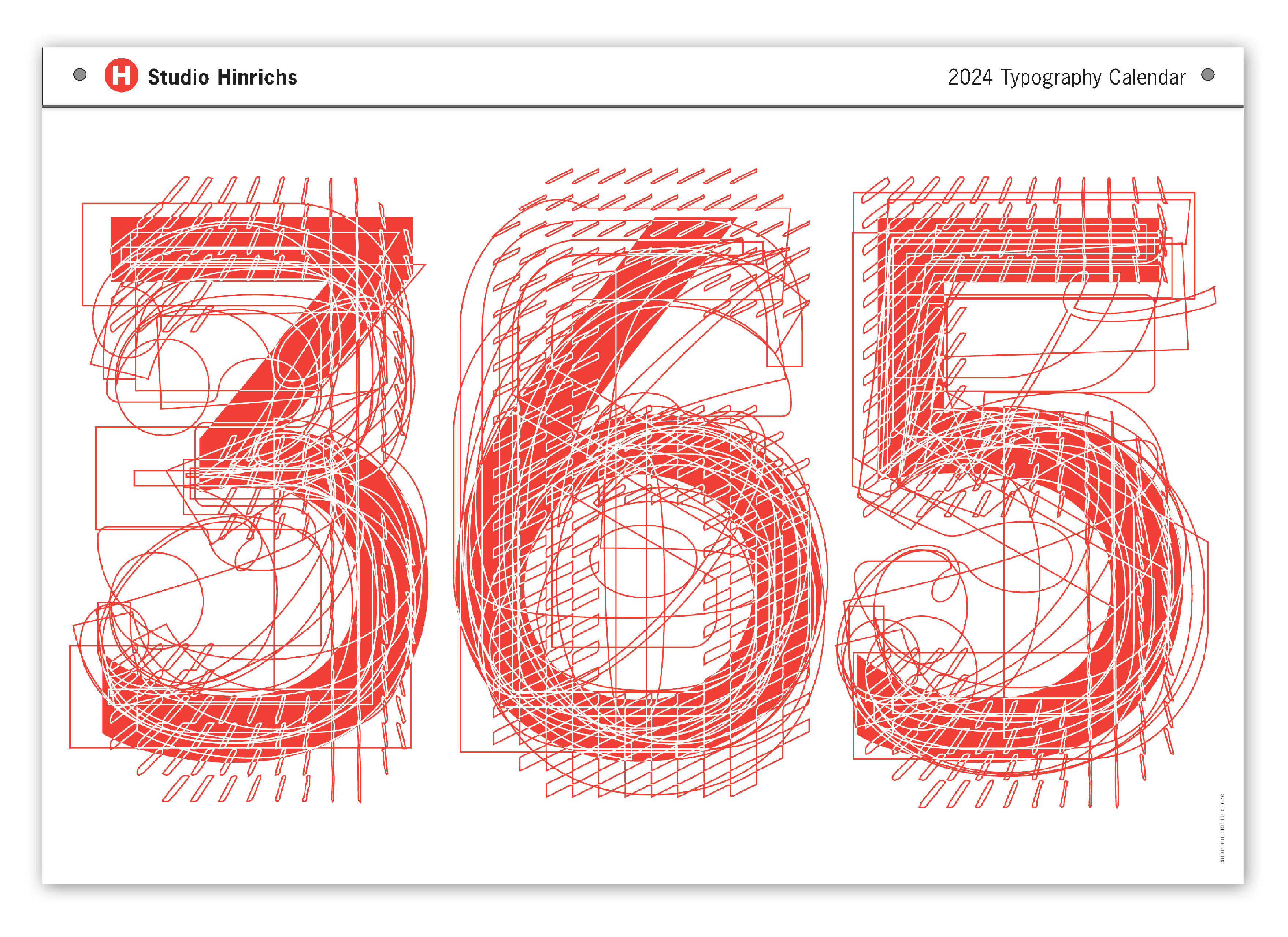 The cover of Studio Hinrichs' 2024 365 Typography
      Calendar.